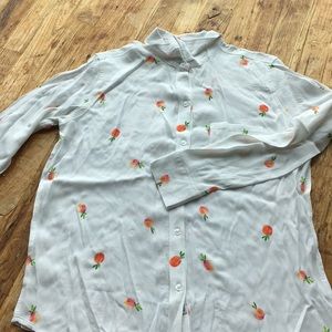 Anthropologie peach button down